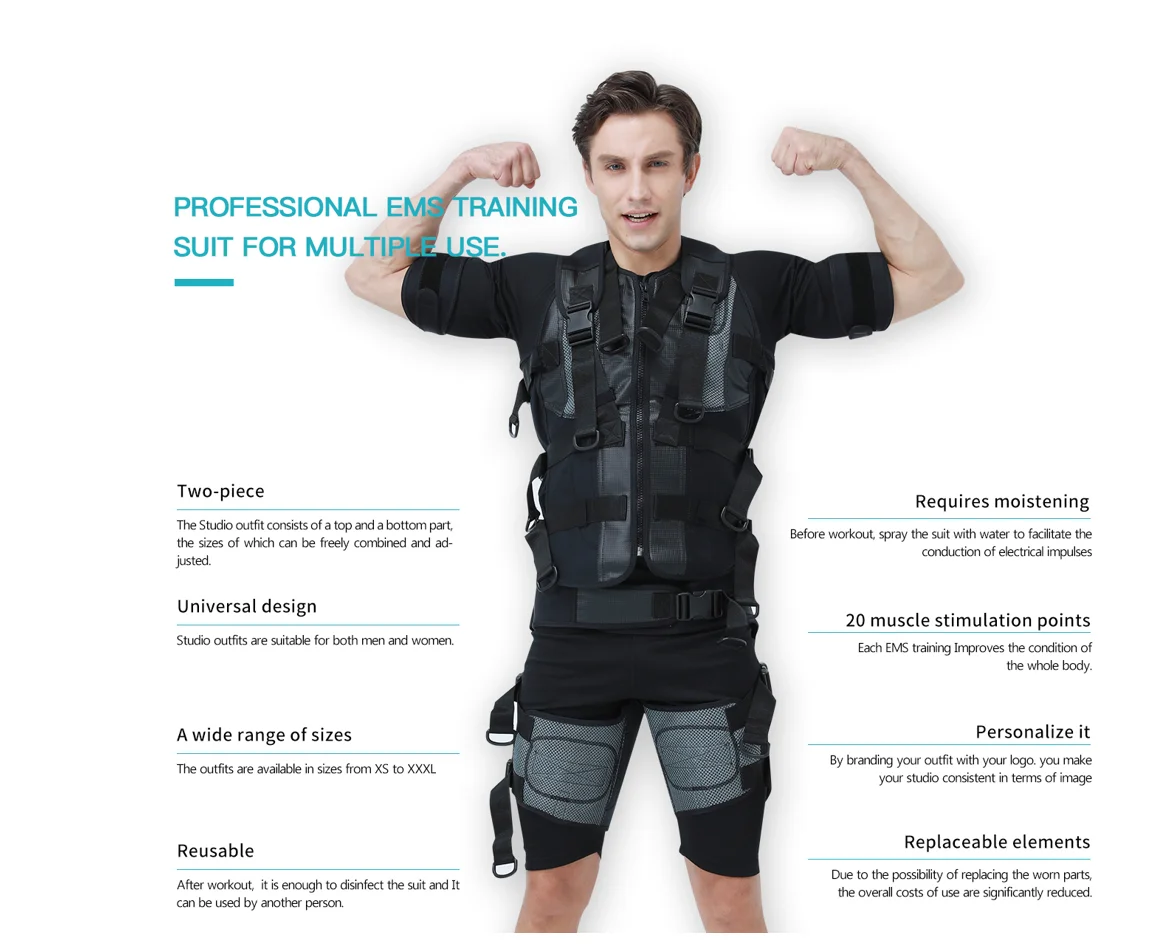 Home And Gym Used Fitness Machine Wireless EMS Stimulator Vest Fitness Training Suit
