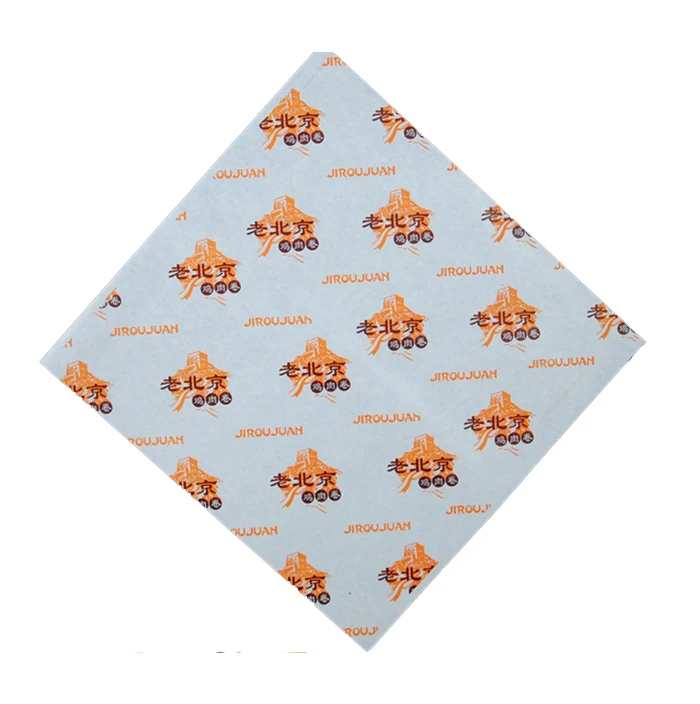 grease proof wax paper sheets with logo eco-friendly fast food paper wrap for sandwich burger chocolate wrapping paper