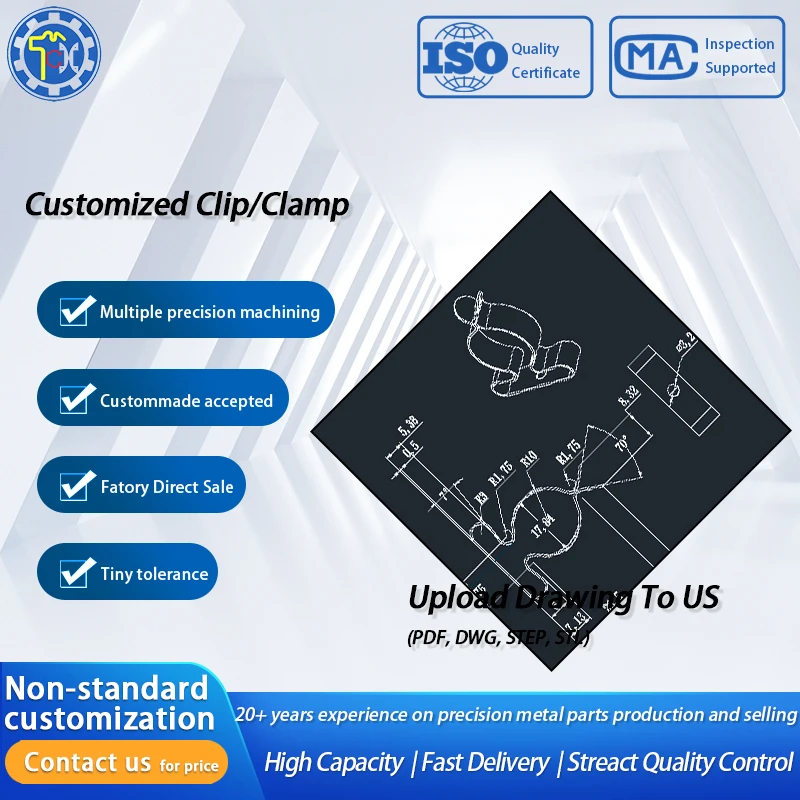 Heavy Duty Stainless Steel U Shaped Wall Mounted Clamp Yellow Zinc Plated Sheet Metal Bending Pipe Clip