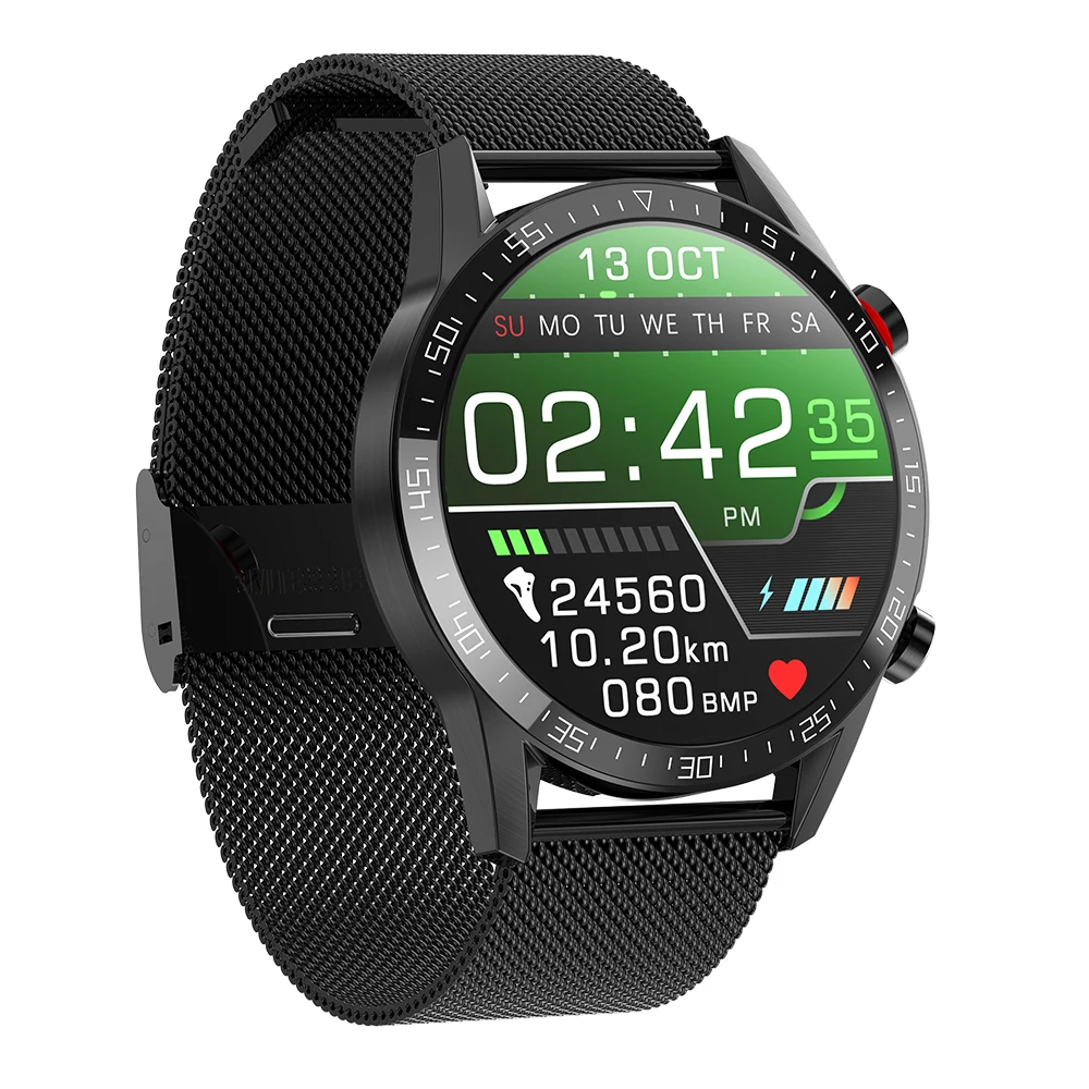 2021 New Arrive G5 BT call ECG music smartwatch round screen waterproof IP68 fitness blood oxygen heart rate men smart watch