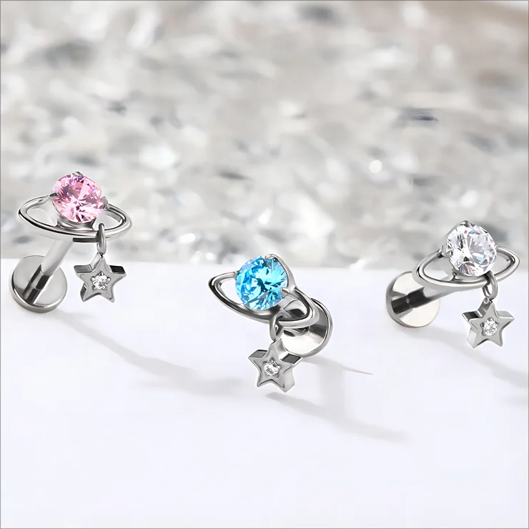 Most Popular Piercing Jewelry Labret Piercing Lip Stud ASTM F136 Titanium Piercing Jewelry Piercing Stud