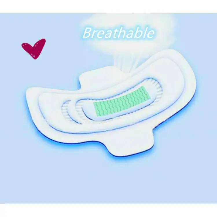 Disposable Blue Core Negative Ion Pearl Cotton Night Time Simple Zero Leakage Sanitary Napkin Low Moq Daily Use Pad For Kid