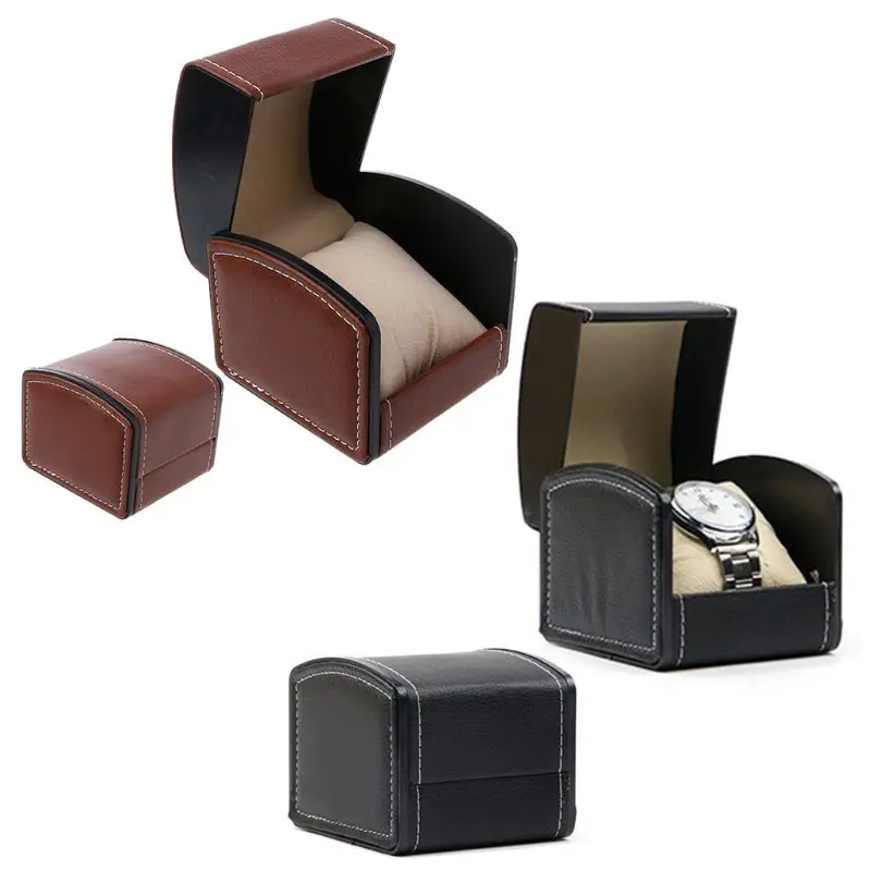 
Best Selling Black Luxury Pu Leather Organizer Watch Display Strap Storage Packaging Gift Box Custom Logo Watch Box 