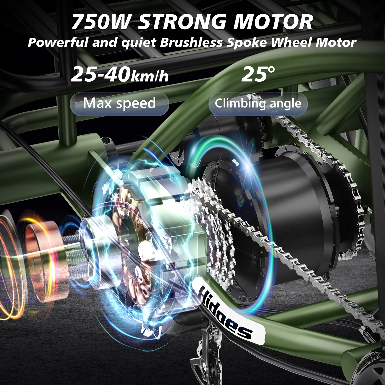 Central Motor Hidoes ET1 48v 750w 20ah Removable Big Battery Fat Tire Electric Tricycle/Cargo Bike