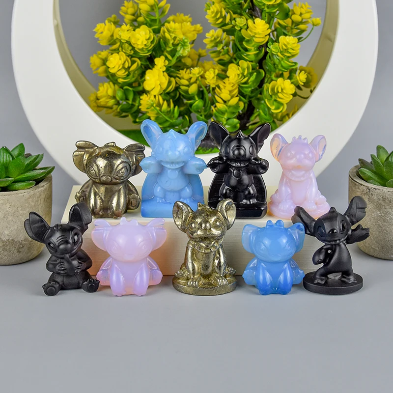 Hot Sale Natural Spiritual Stone Crystal Carving Stitch Dog Crafts Crystal Stitch Carving