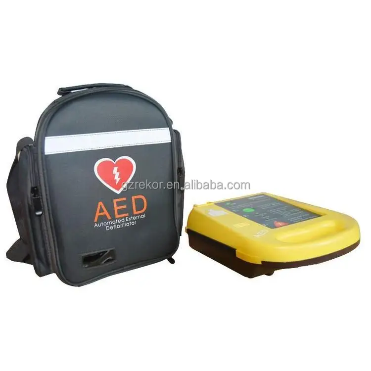 Portable aed Automatic External defibrillator monitor simulator machine trainer kit with pad and battery for first aid