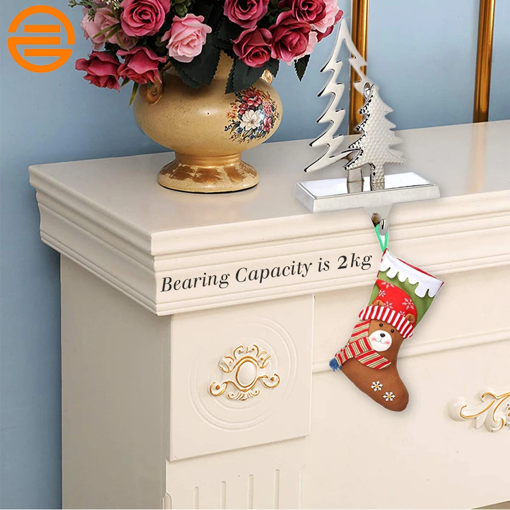 Sales Christmas Home Decor Cast Iron Pinecone Stocking Holder Farmhouse Christmas Decoration
