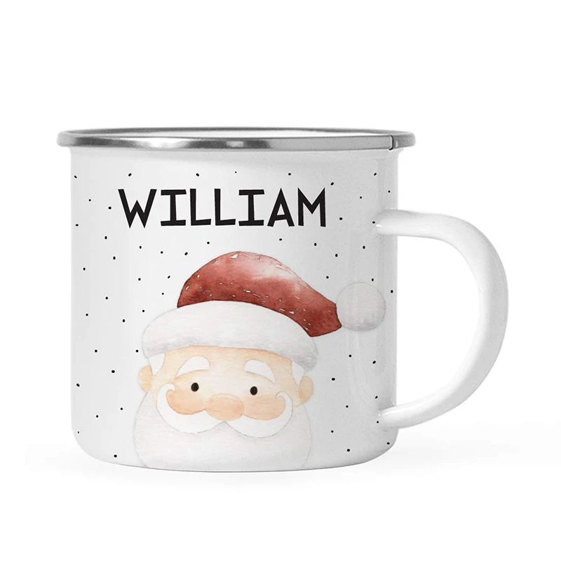 Wholesale diswash safe sublimation vintage customized logo enamel coffee mug for christmas gift