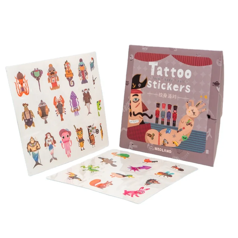 Children Cartoon Art Stickers, Animal Tattoos For Kids, Tattoo Sticker For Girls, Boys