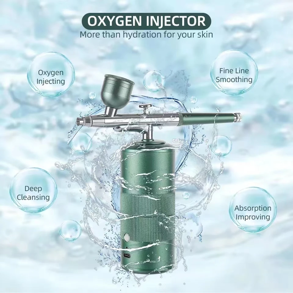 Portable Water Oxygen Injector  Model mini nano facial mist sprayer high-pressure facial Hydrating water oxygen airbrush