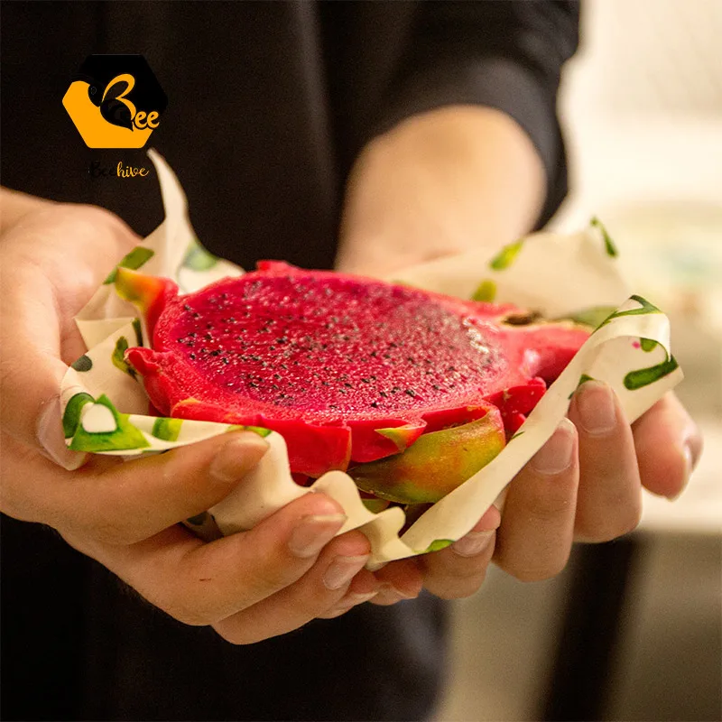 100% Organic Reusable Wax Food Wraps Eco Friendly Sustainable Zero Waste Kitchen Cover For Food To Keep Fresh Beeswax Wrap