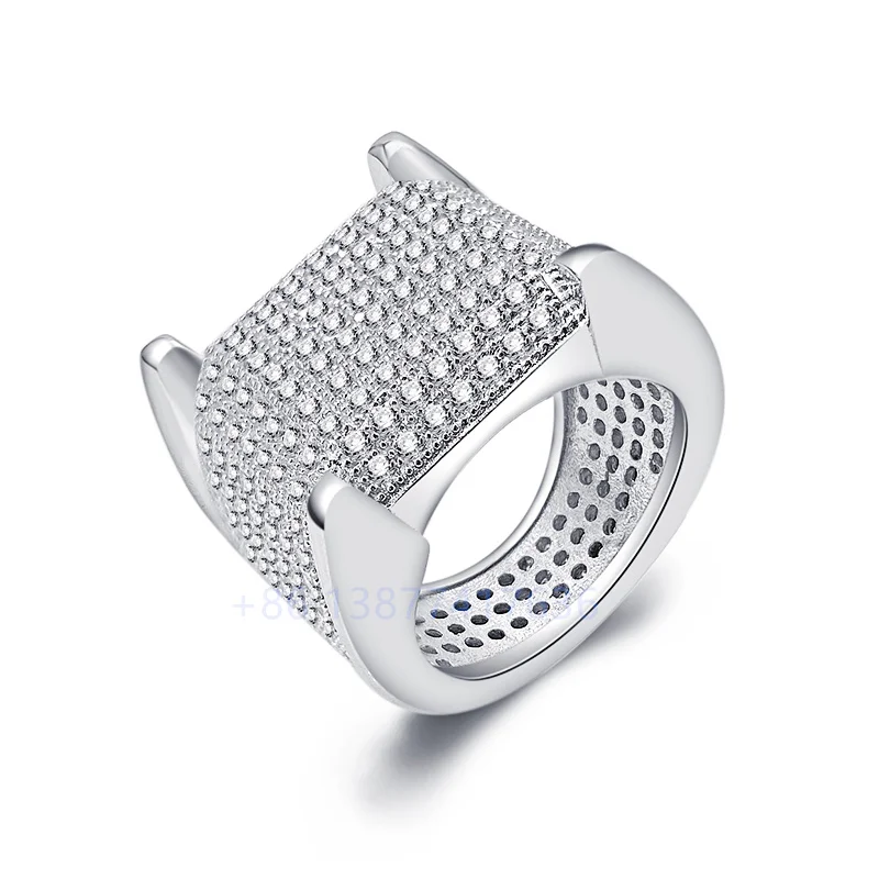  USA hot sale 925 sterling silver mens moissanite iced out lab created diamond