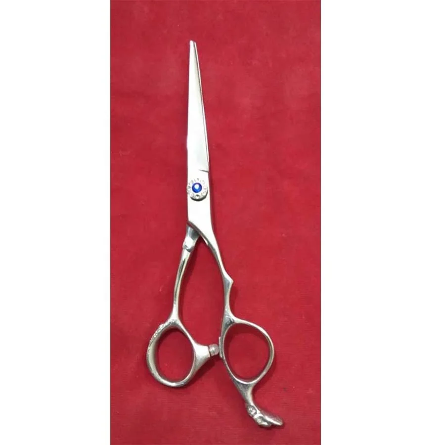 Professional Stainless Steel Barber Scissor Shear with Skull Dragon Handle Straight Blade Sharp Tip Adjustable Screw Beauty Tool