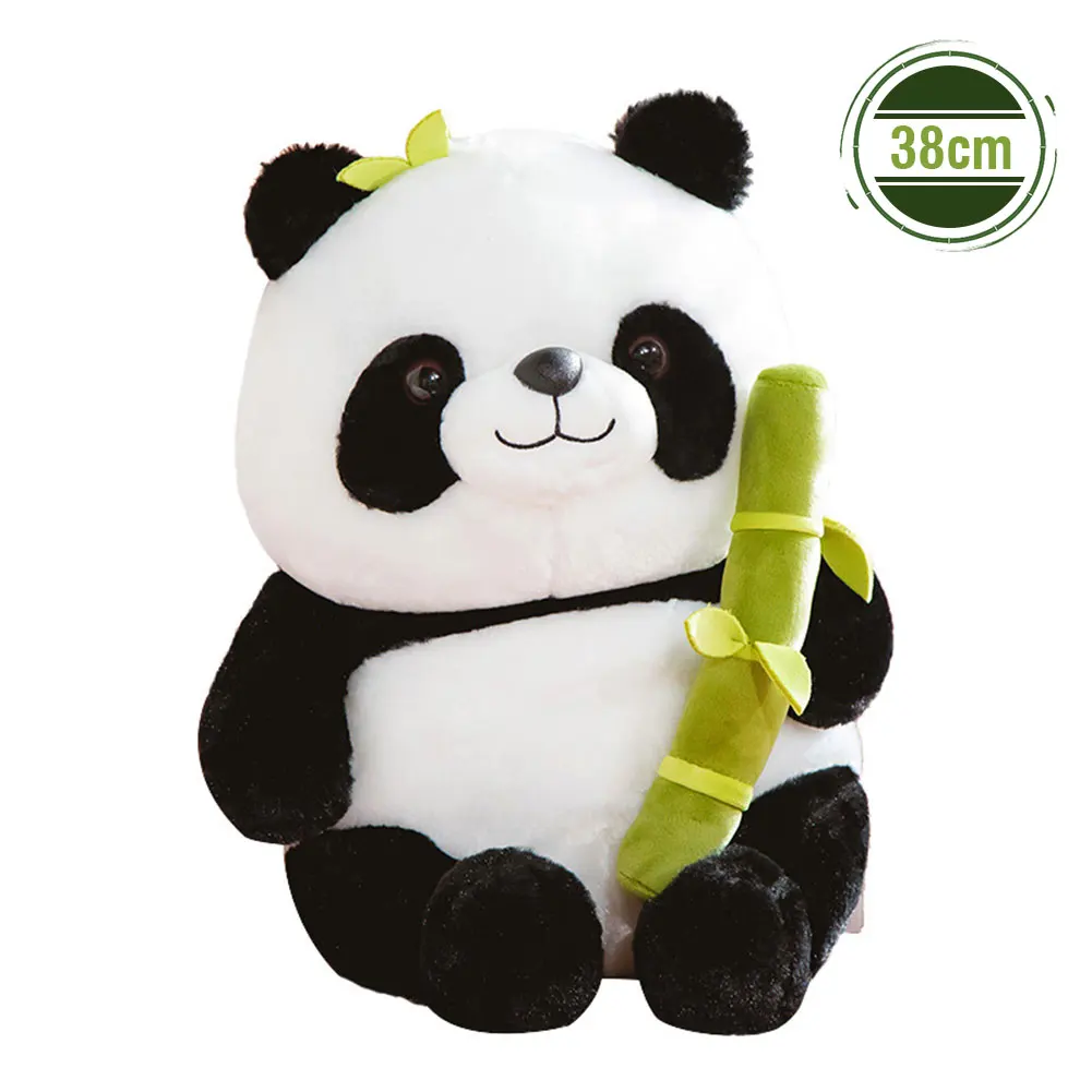 38cm panda stuffed animal toy baby doll toy with bamboo panda plush toy for children