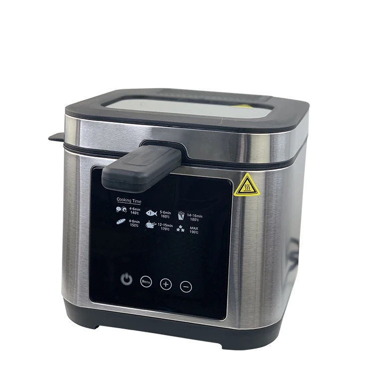 2.5L Kitchen Equipment Household Indoor Brush Stainless Steel Housing Small Oil Chips Mini Electric Deep Fryer