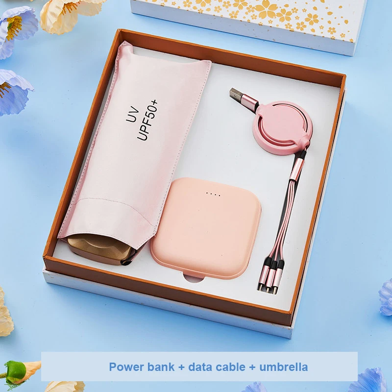 Power bank umbrella corporate gift set box for present small gifts souvenir office valentines day cajas set de regalo gift set
