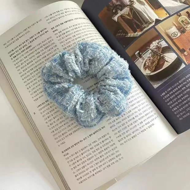 Honey Flower Soft organic cotton hair tie simple style Eco- friendly scrunchies custom hair accessories
