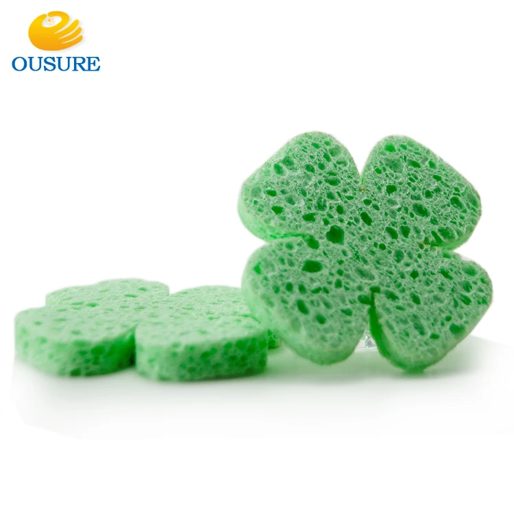 Natural Wood Original Pure Eco Friendly Women Girls Facial Face Wash Deep Clean vegetable cellulose sponge block for cleaning