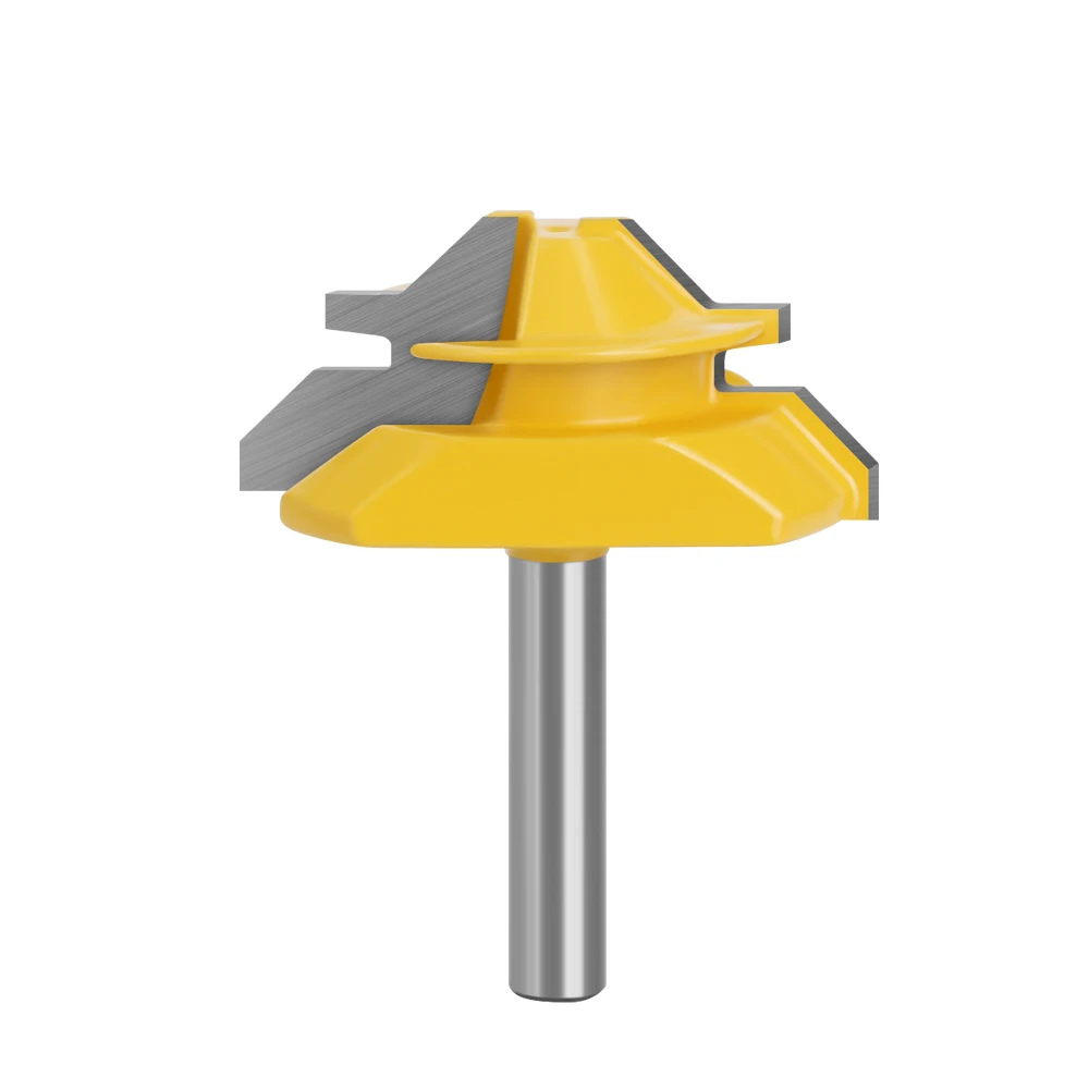 LAVIE 1pc 8mm Shank 45 Degree Lock Miter Router Bit  Medium Lock Miter Milling cutter Wood Carving Tenon Knife-C  MC02010
