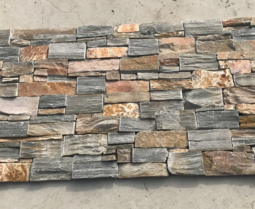 Popular grey nature stone panels  wall cladding