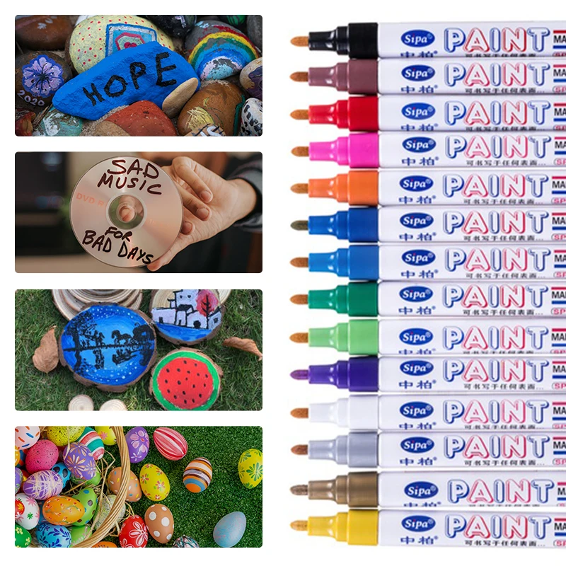 SIPA SP130 Quick-drying Art Pen for Precision Vibrant Paint Marker Sharpie Permanent Markers Fine Point Black 2 Count Fine Li