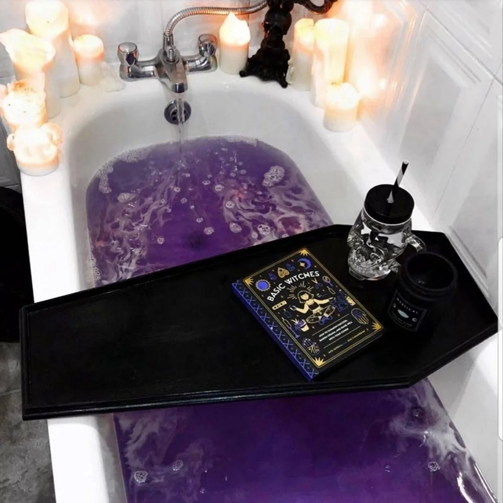 Custom color and size Coffin Shape bath tray storage caddy
