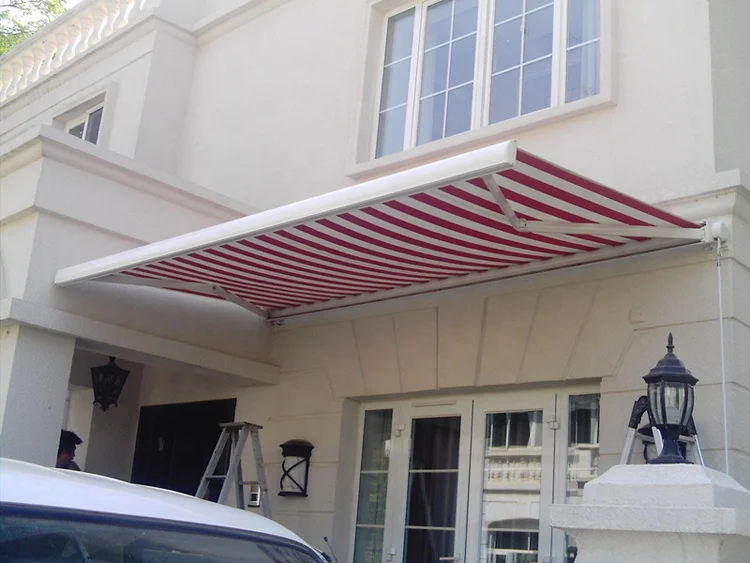 Aluminum retractable fabric awnings outdoor sun shade canopy
