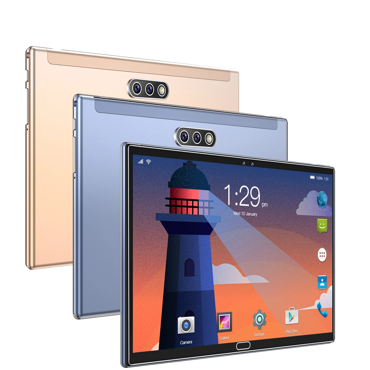 Dual card WiFi 10.1 inch Tablet PC 5000mAh Android OS 10.0 face recognition HD full screen GPS World Clock tablet