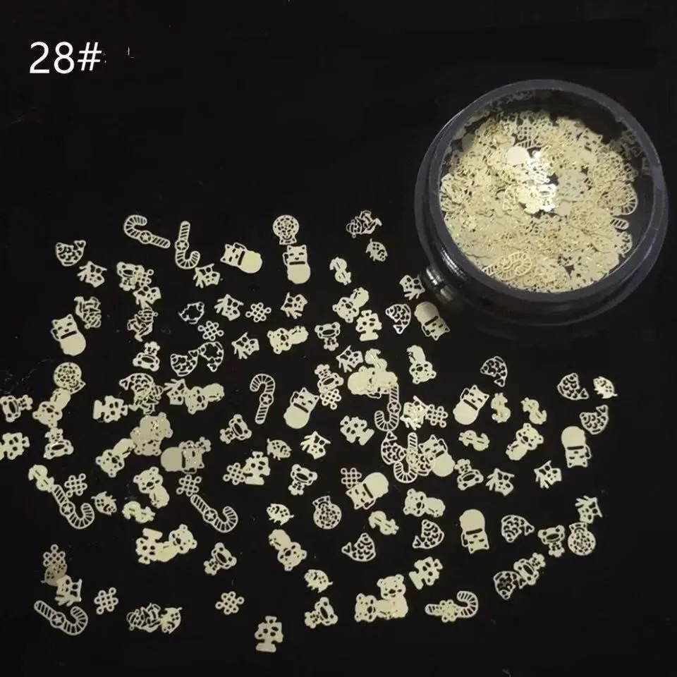Misscheering Wheel of Fortune New Year Series 3D Patch Hollow Metal Nail Stud Art Deco Gold Rivet Manicure Nail Art Decoration