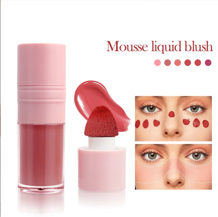 6 Colors Natural Long-lasting Makeup Cream Blush Waterproof Vegan Smooth Cheek Tint Liquid Blush