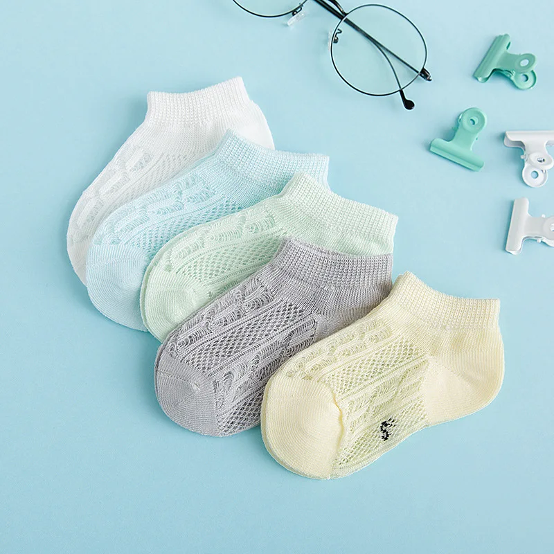 Детские носки летние тонкие сетчатые милые носки с мультяшными животными дышащие поглощающие пот детские носки