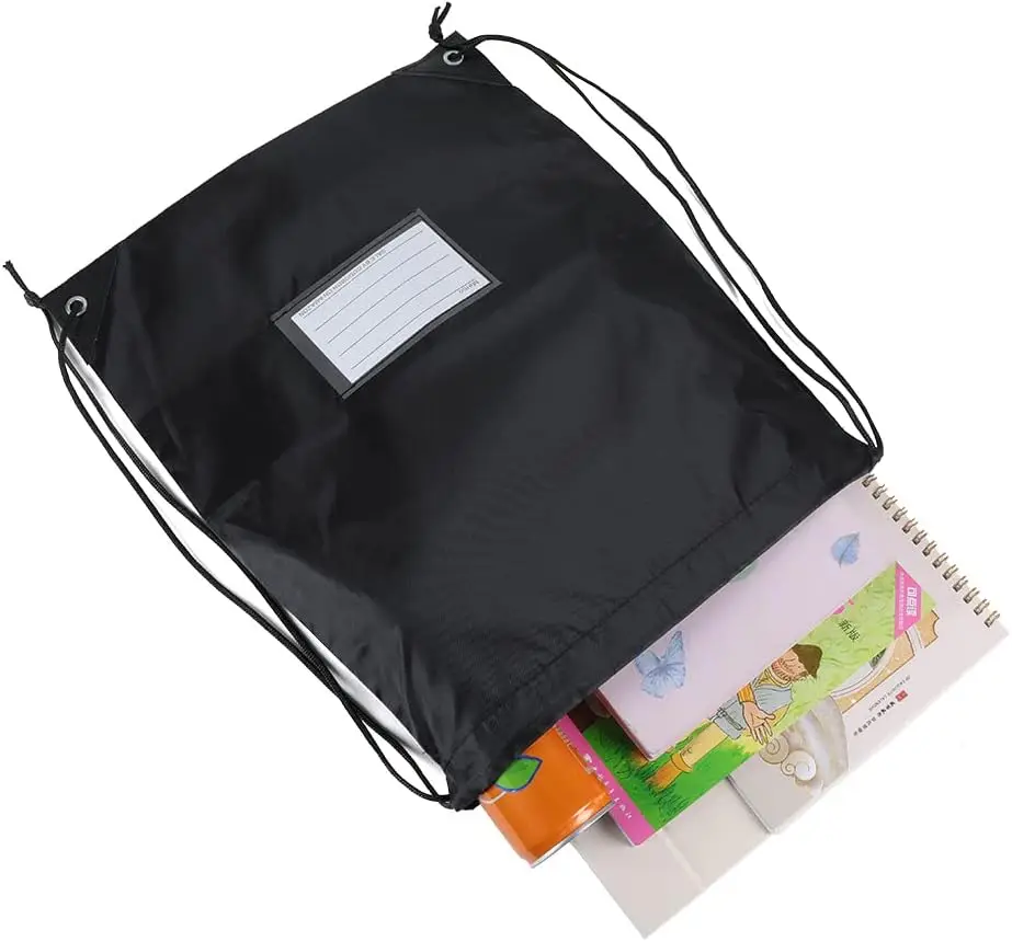 Diy Clothes Shoes Machine Washable Backpack With Id Card Slot Women Men Black Drawstring Bags For Football
