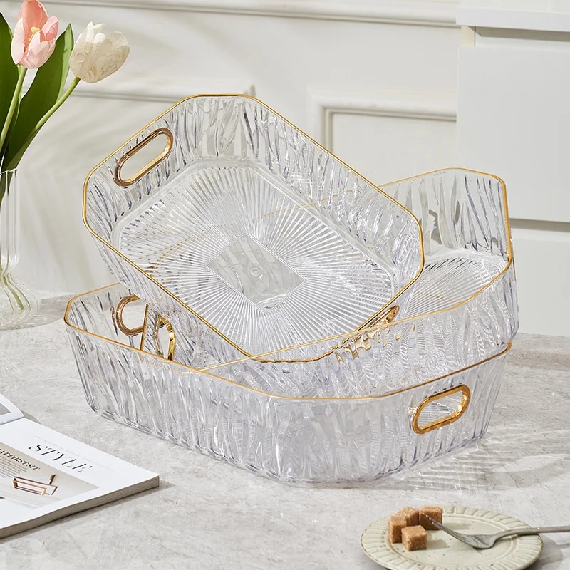 Creative Square Trays Multi-Purpose Home Decor Storage Organizer for Snacks Fruits Jewelry Perfume Cosmetics and Other Items