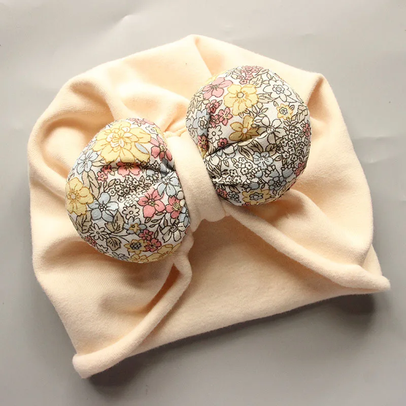 Hot Sellsing Cotton Newborn Super Cute Bowknot Flowers Baby Girls Hats Capes