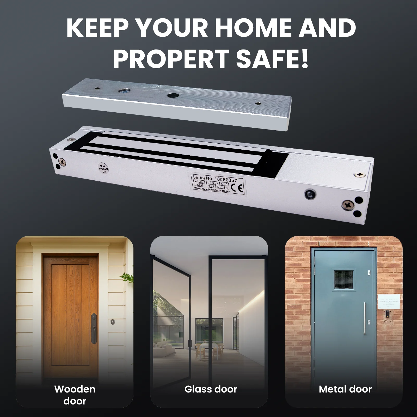 600lbs Electromagnetic Door Lock.600lbs/280kg Electric Magnetic Lock Access Control Outswinging