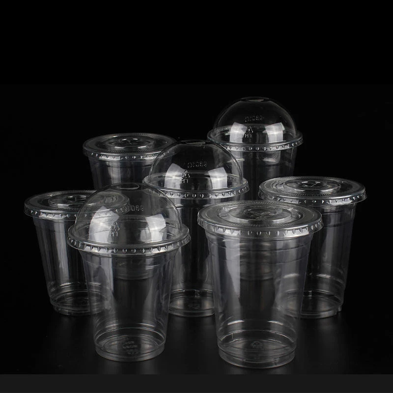 Factory Custom Printing Logo 16oz 24oz 32oz Clear Cold Drink Disposable Plastic PET Cups With Lids