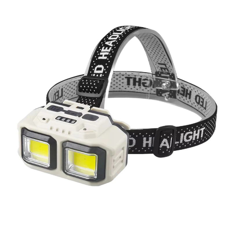 Good Quality ABS Body 500 Lumen Big COB Headlamps White Red Color Type C Recharge Motion Sensor LED Head Torch for Camping