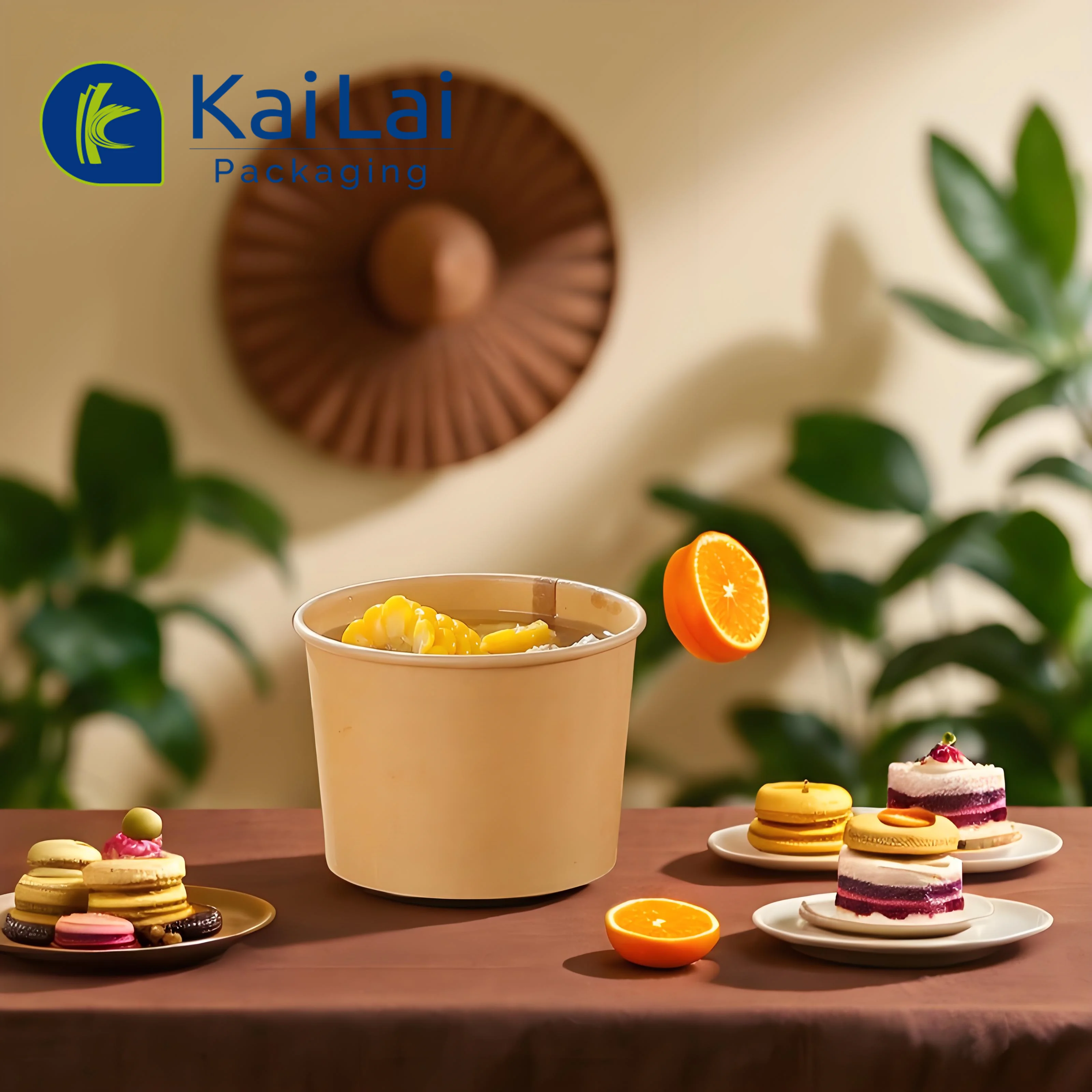 Biodegradable Wholesale custom disposable rectangle kraft paper salad rice paper soup bowl and lid