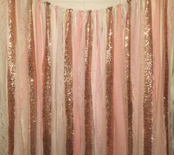 Unicorn Party Decoration Custom Banner Pastel Rustic Curtain Sequin Lace Chiffon Ribbon Wedding Decoration