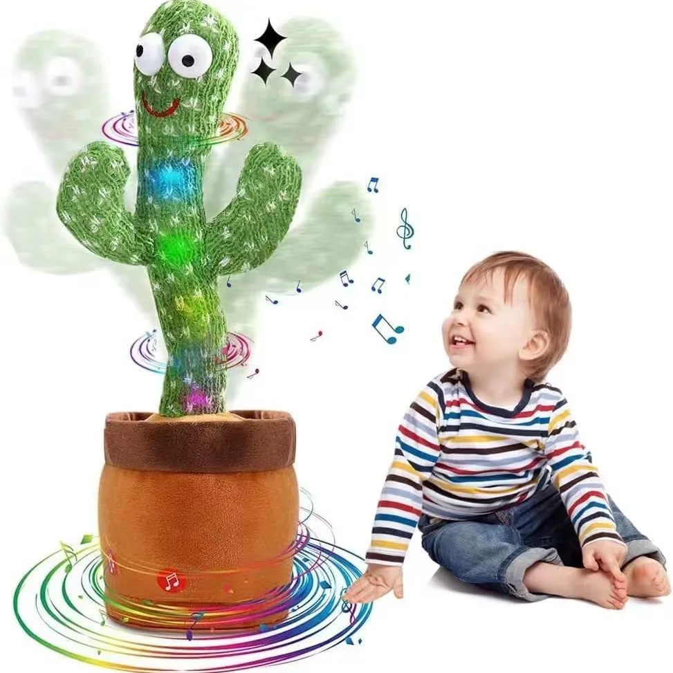 Baby Children Dancing Repeated Talking Recording Singing Luminous Cactus Anime Plush Toy Educational Gift Plush Toy