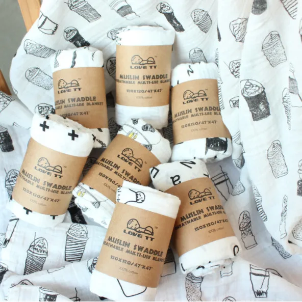 Best selling 100% soft bamboo organic cotton muslin baby blankets