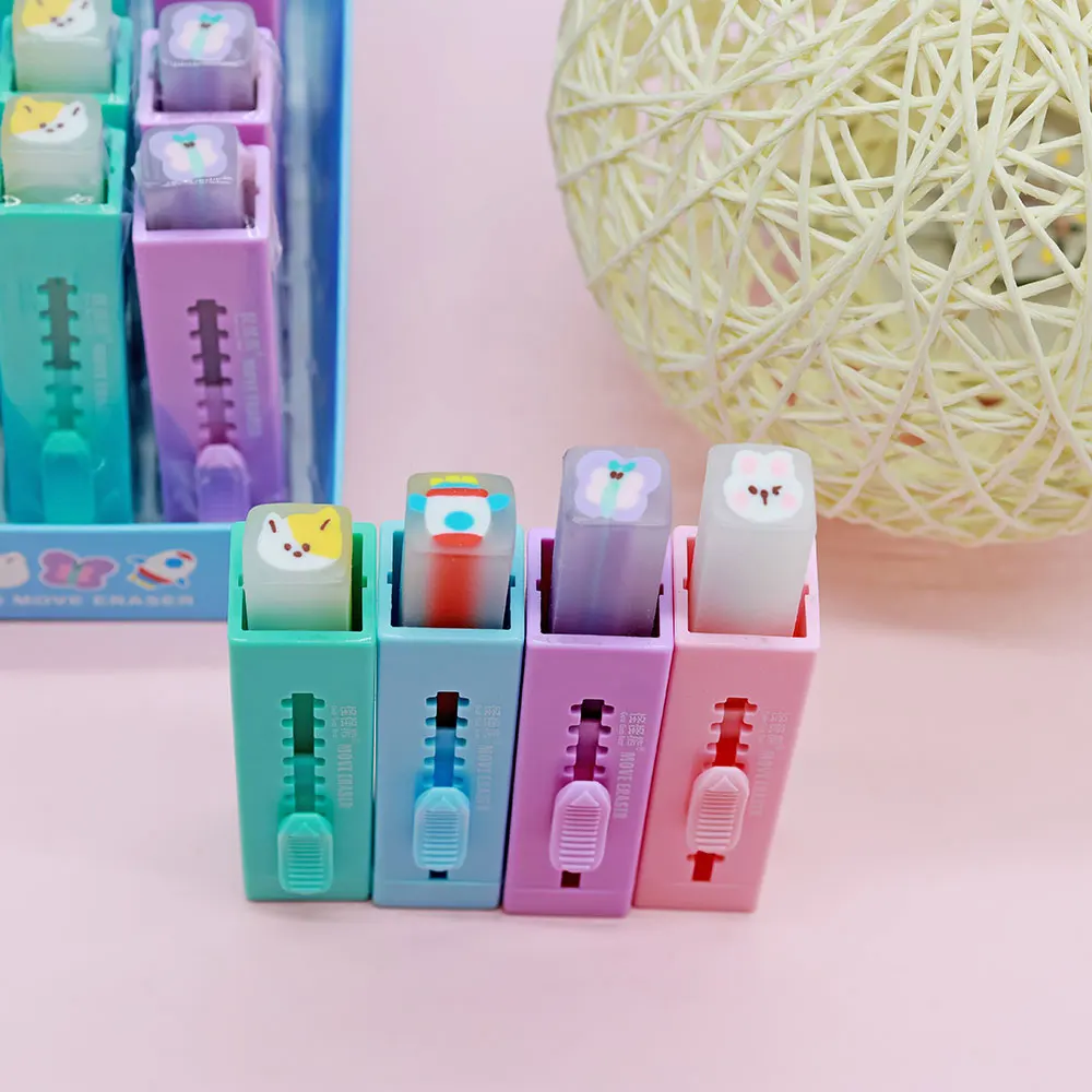 Push and pull erasers Cute colored erasers factory promotion New Hot extruded erasers for children  for office student