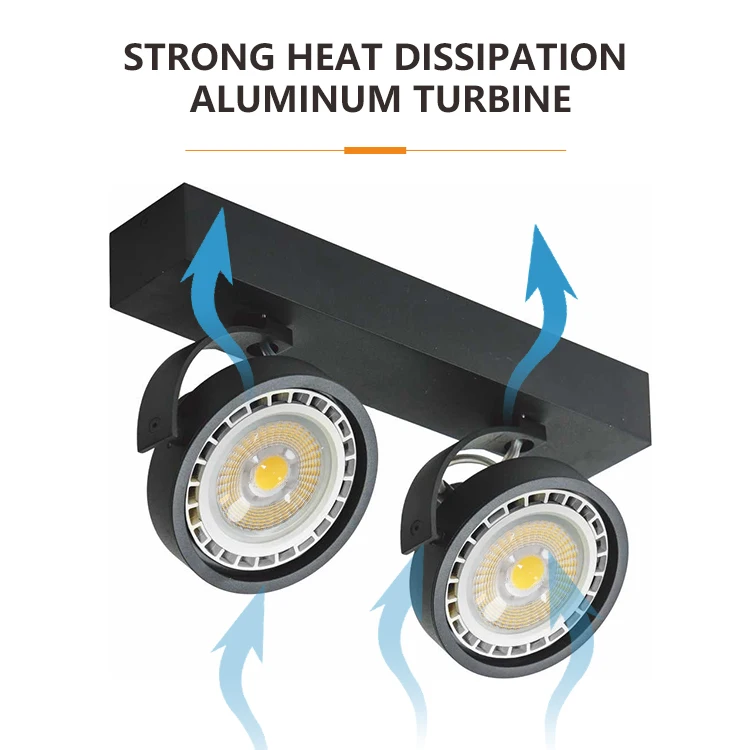 High Brightness Commercial Strong Heat Dissipation Aluminum Surface Mounted AR111 LED Spotlight