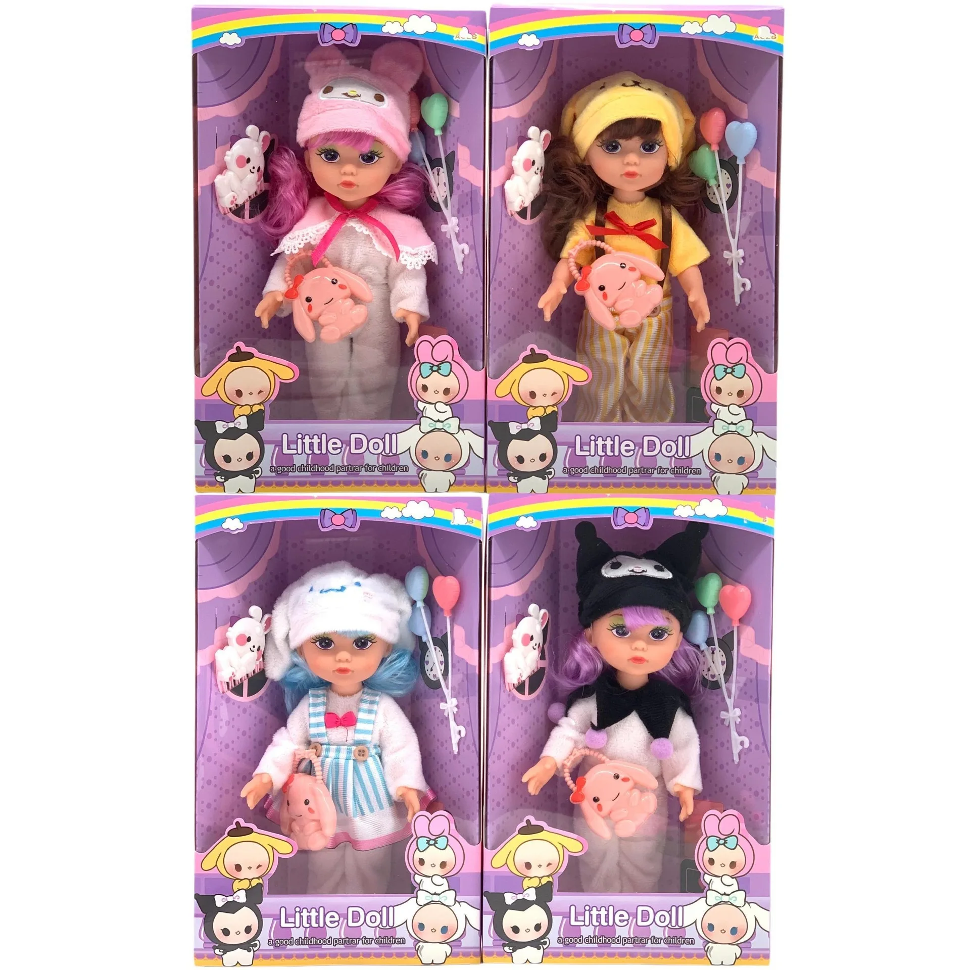 Cartoon Kuromi Sanrioed Plush Toy Anime Doll  Realistic Reborn Vinyl Doll Waterproof Toddler Girl Doll