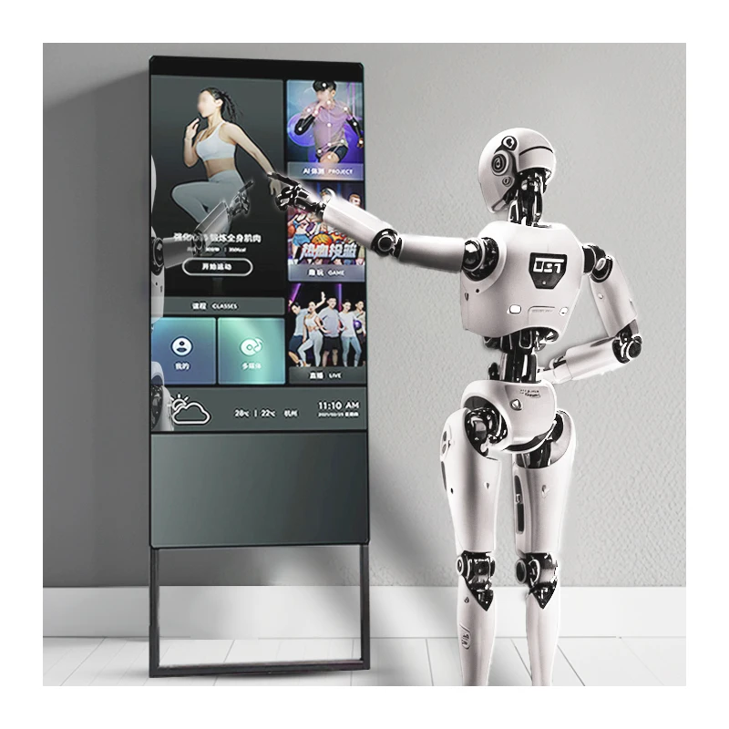 2024 frameless big touchscreen wifi android bathroom gym intelligent washroom mirror magic mirror exercise smart mirror