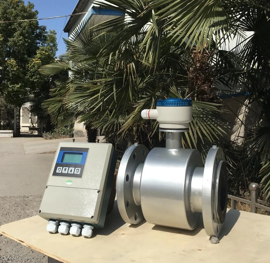 Intelligent 24V Remote IP68 Waterproof Large-caliber 10 Inch 250mm Sulphuric Acid H2SO4 Electromagnetic Water Meter Flowmeter