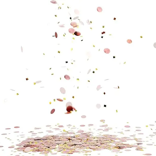 Golden shimmering party paper scraps, essential for celebration decoration, creating a joyful atmosphere