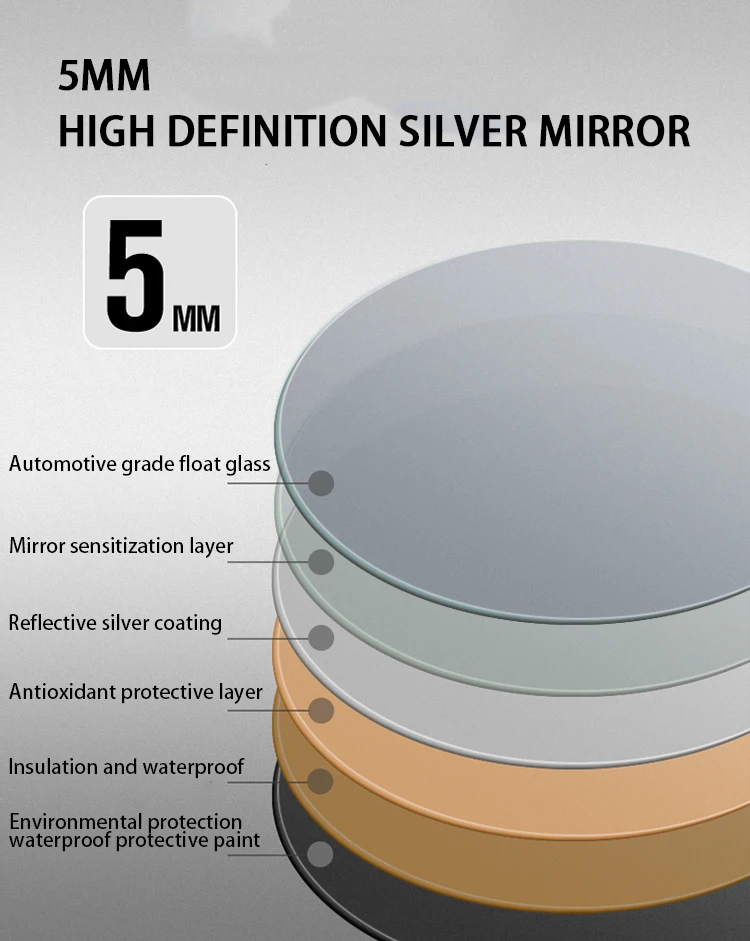 Wholesale Modern round led mirror wall mounted touch switch screen smart mirror for bathroom with mirror led light