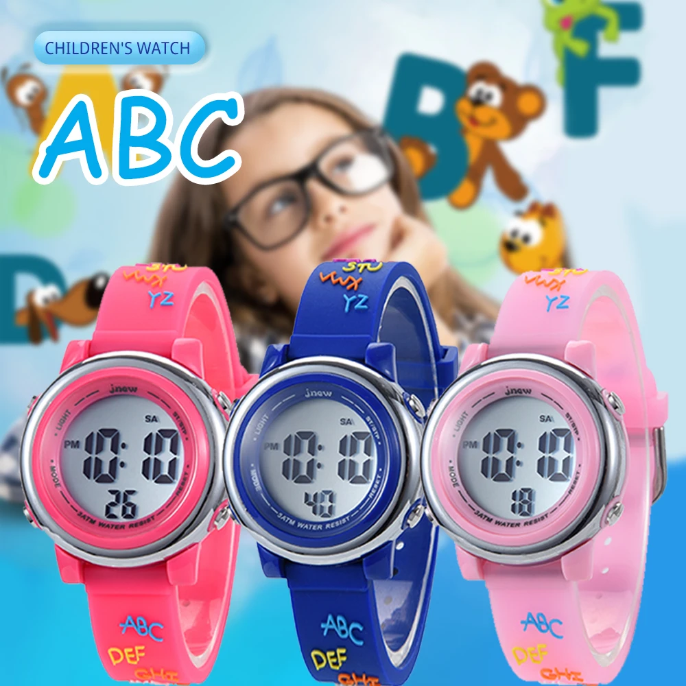 China Waterproof Kids LED Watch with LCD Chronograph Display LED Analog & Digital Sport Cartoon Features Alarm for New Age