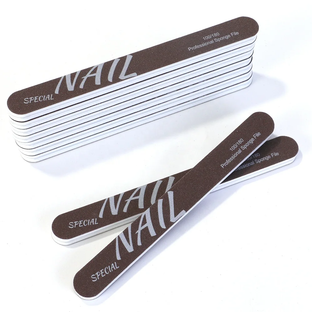 Gelsky Brown Disposable Nail Buffer File Block Straight Shape Buffer Block 100 180 Nail Buffer